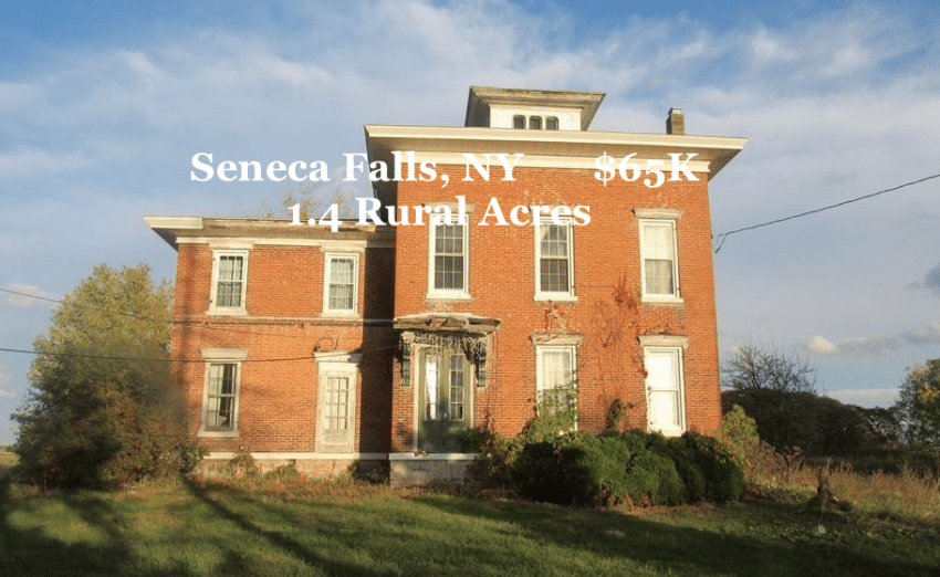 Under 100K Sunday c.1865 Italianate Farm House For Sale on 1.4 Acres Seneca Falls NY 65K Off