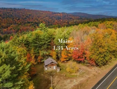 Maine log cabin for sale