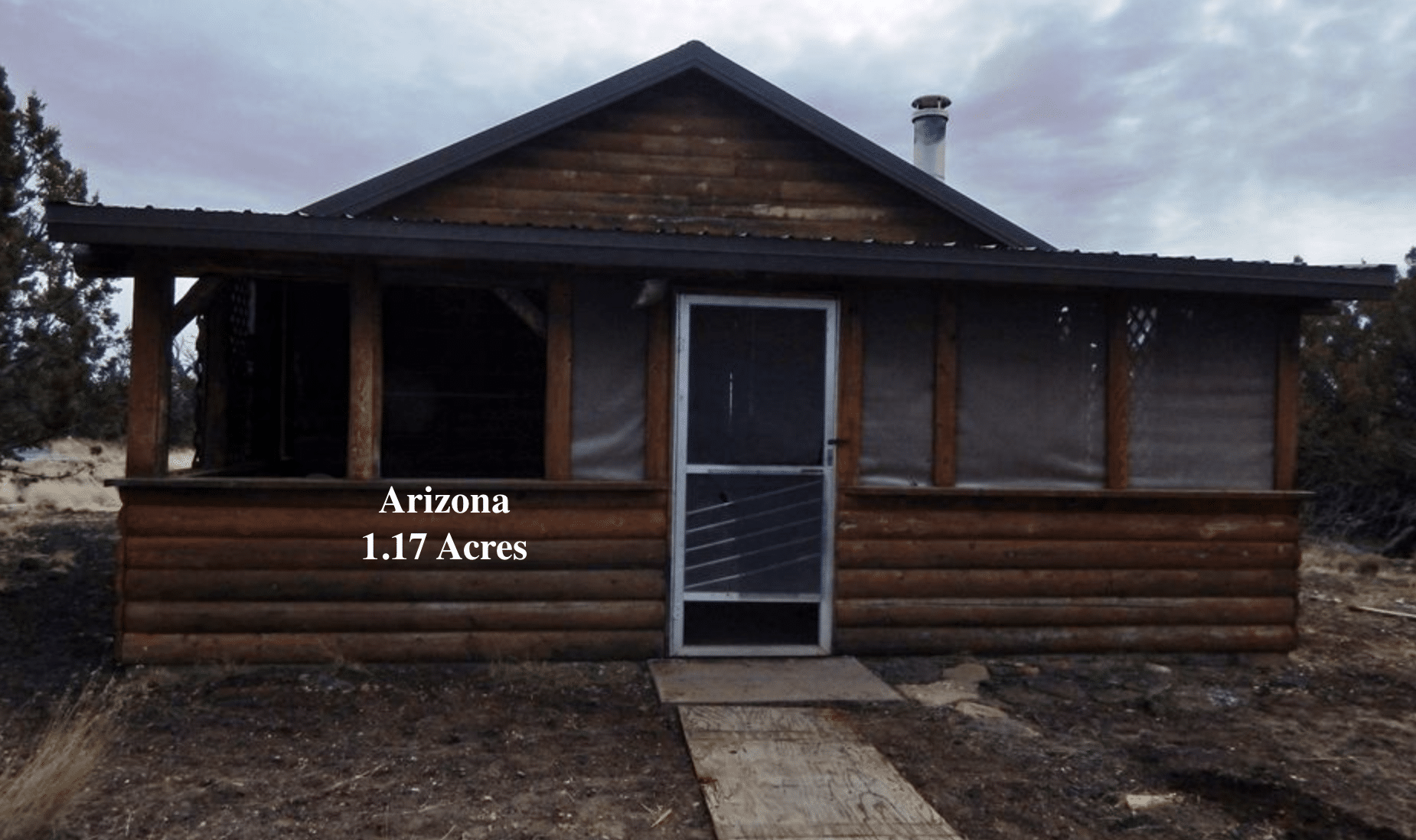 Image showcasing FSBO Arizona Handyman Special Off-Grid Cabin For Sale on 1.17 Acres Under $53K