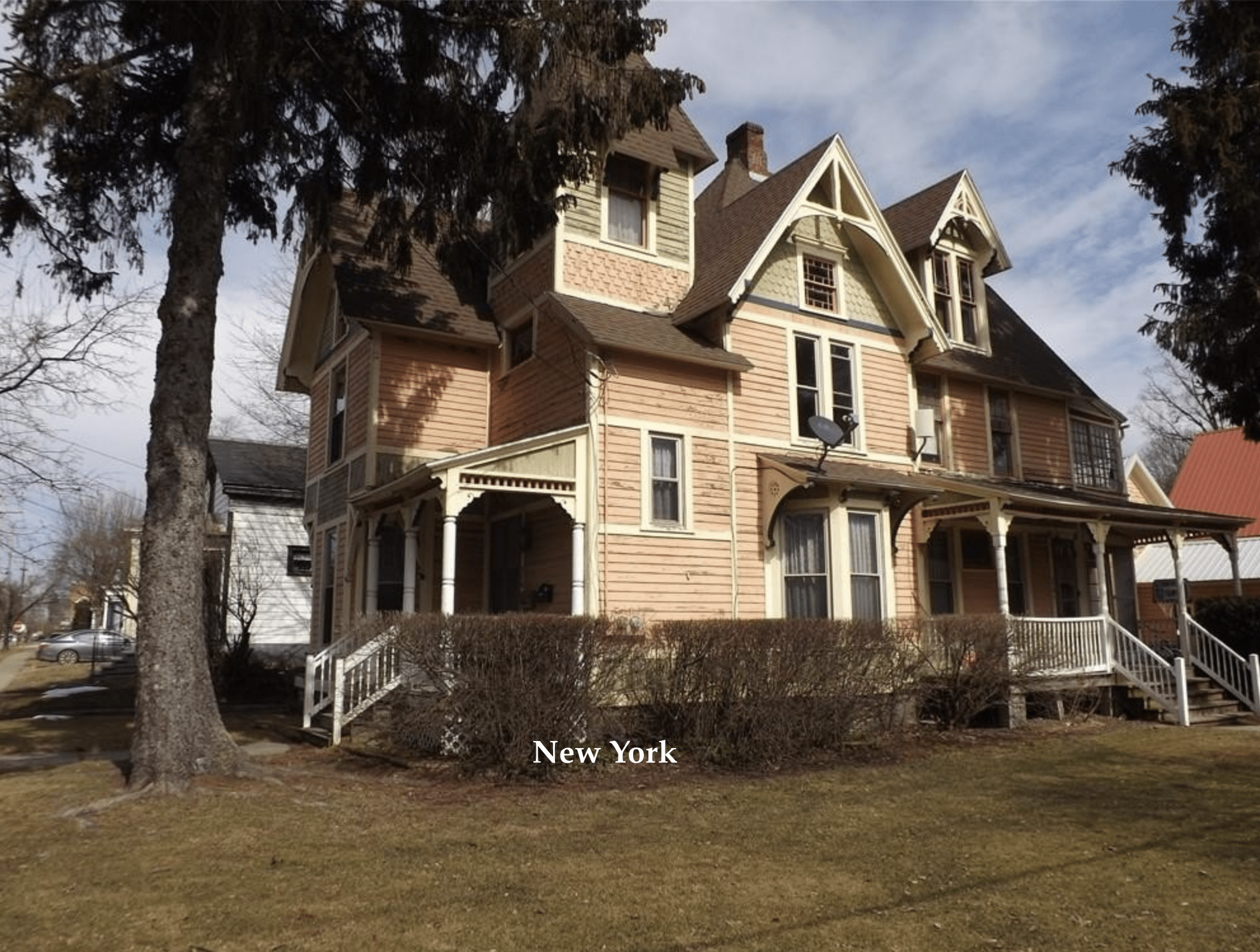 Cheapish Circa 1868 Stick Style New York MultiFamily Home For Sale